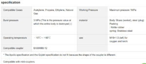 Thông số Đầu nối nhanh ESCO EA300BB-13