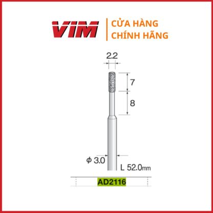 Đầu mài phủ kim cương MINIMO AD2116